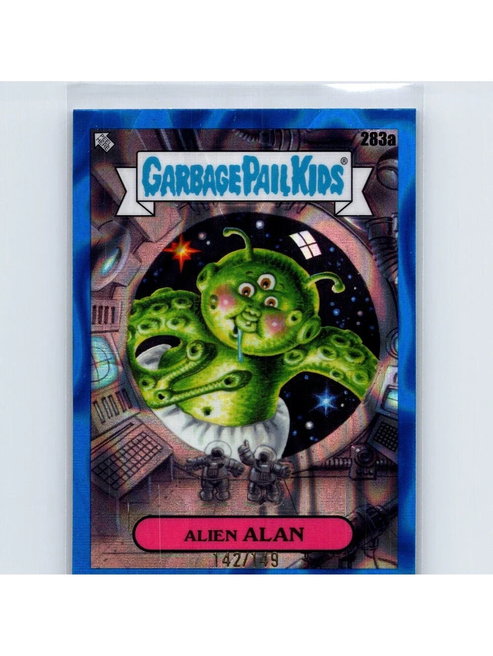2024 Topps Chrome Garbage Pail Kids 7 Alien Alan #283a Blue Lava Refractor